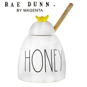 Rae Dunn Honey Pot with wooden dipper NWT